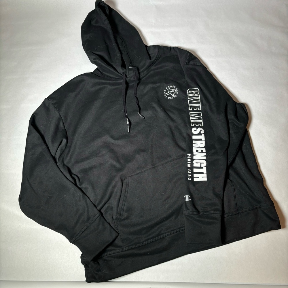 Champion Black Hoodie Psalm 12